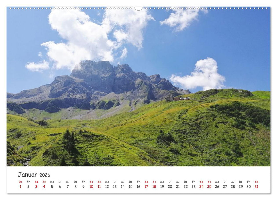 Über die Alpen - Auf dem E5 von Oberstdorf nach Meran (CALVENDO Premium Wandkalender 2026)