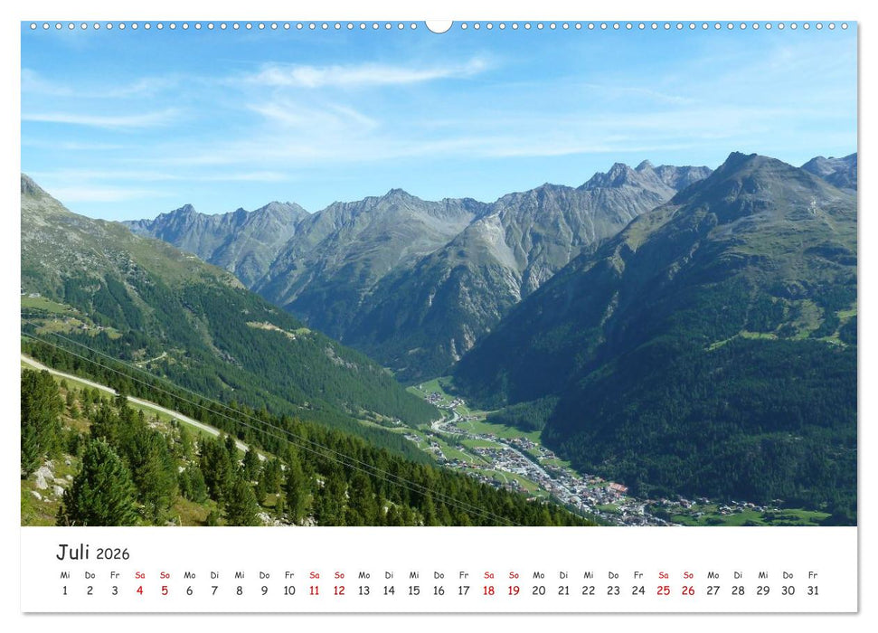 Über die Alpen - Auf dem E5 von Oberstdorf nach Meran (CALVENDO Premium Wandkalender 2026)