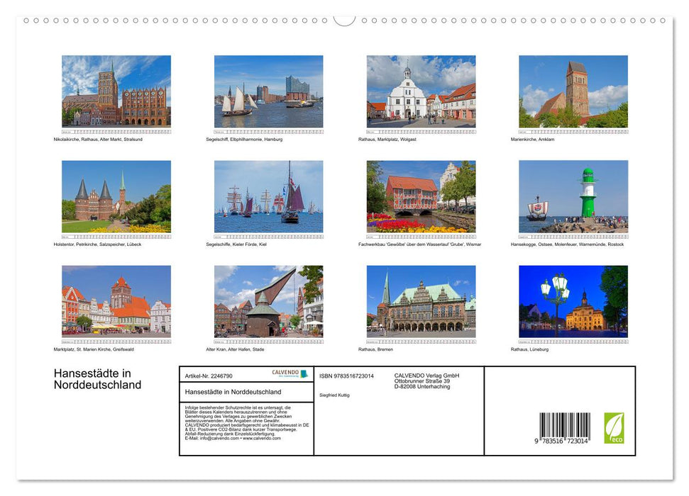 Hansestädte in Norddeutschland (CALVENDO Premium Wandkalender 2026)