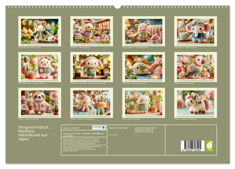 Amigurumi-Glück. Niedliche Häckelkunst aus Japan (CALVENDO Premium Wandkalender 2026)
