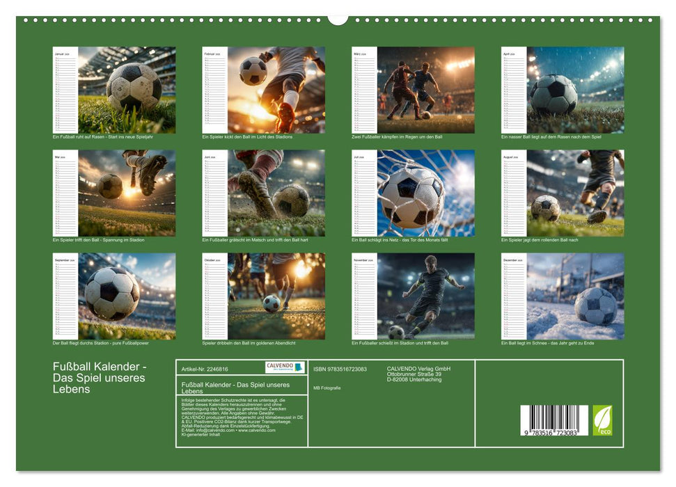 Fußball Kalender - Das Spiel unseres Lebens (CALVENDO Premium Wandkalender 2026)