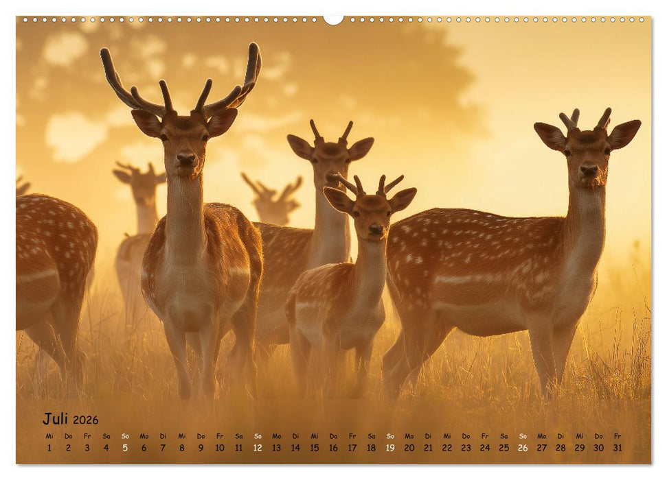 Jagd und Natur - Kalender für Jäger mit Wildtieren Deutschlands im Jahreslauf (CALVENDO Premium Wandkalender 2026)