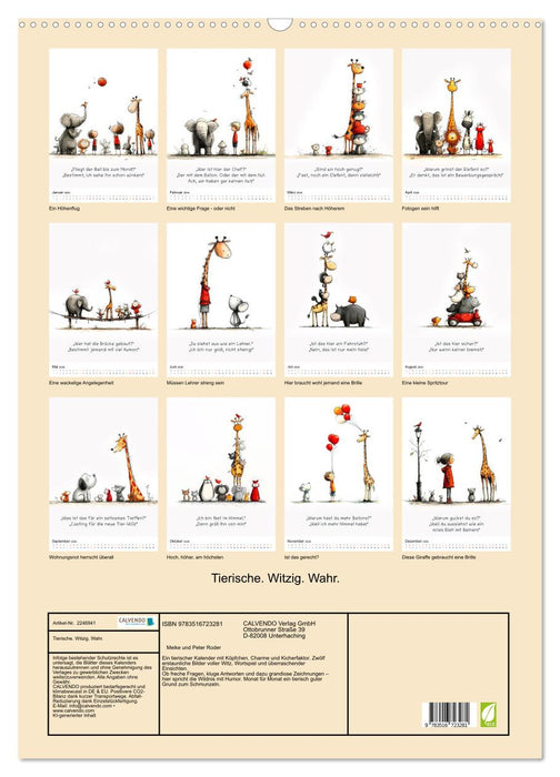Tierische. Witzig. Wahr. (CALVENDO Wandkalender 2026)