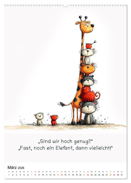 Tierische. Witzig. Wahr. (CALVENDO Wandkalender 2026)