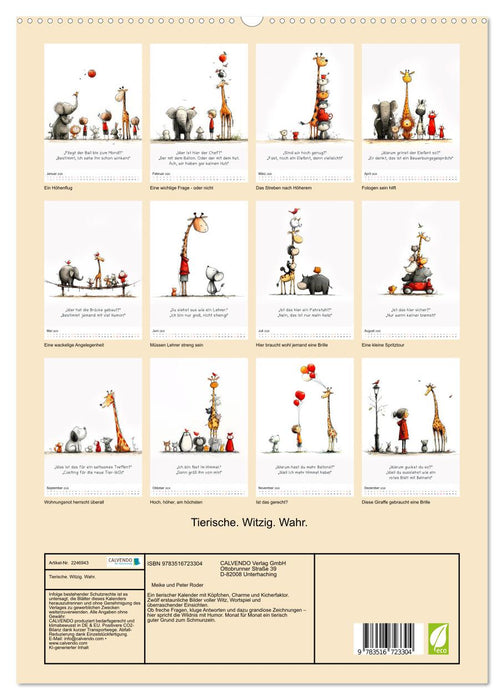 Tierische. Witzig. Wahr. (CALVENDO Premium Wandkalender 2026)
