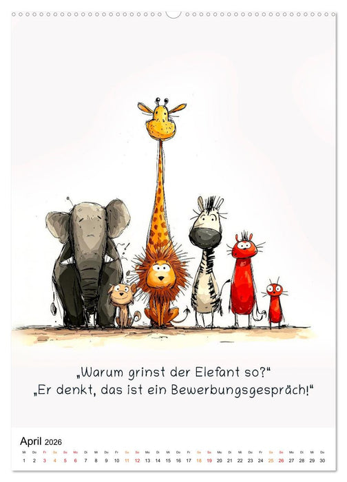 Tierische. Witzig. Wahr. (CALVENDO Premium Wandkalender 2026)