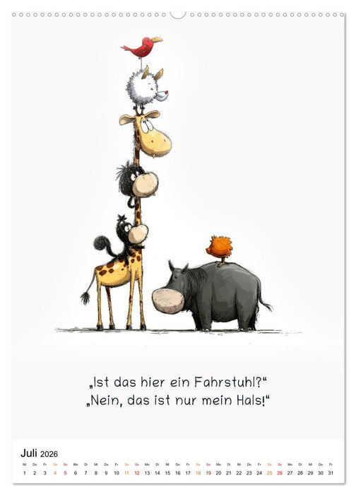 Tierische. Witzig. Wahr. (CALVENDO Premium Wandkalender 2026)