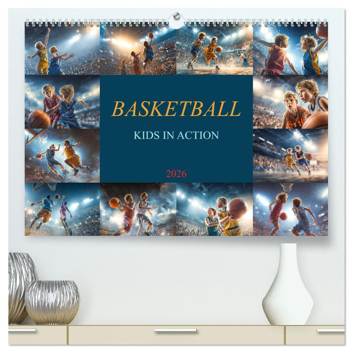 Basketball - Kids in Action (CALVENDO Premium Wandkalender 2026)