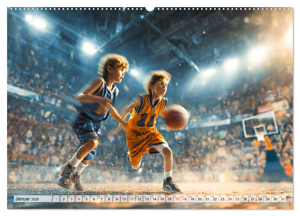 Basketball - Kids in Action (CALVENDO Premium Wandkalender 2026)