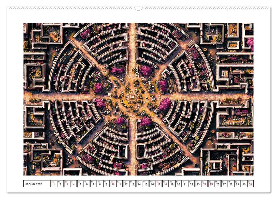 Im Bann der Labyrinthe - Die Kunst sich zu verlieren (CALVENDO Premium Wandkalender 2026)