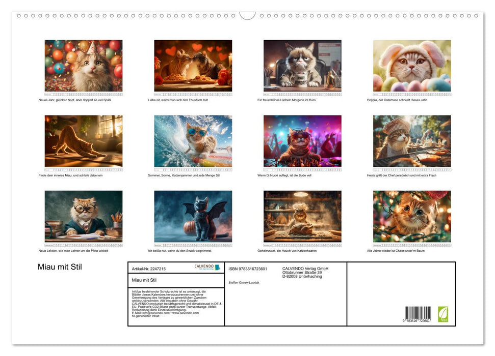 Miau mit Stil (CALVENDO Wandkalender 2026)