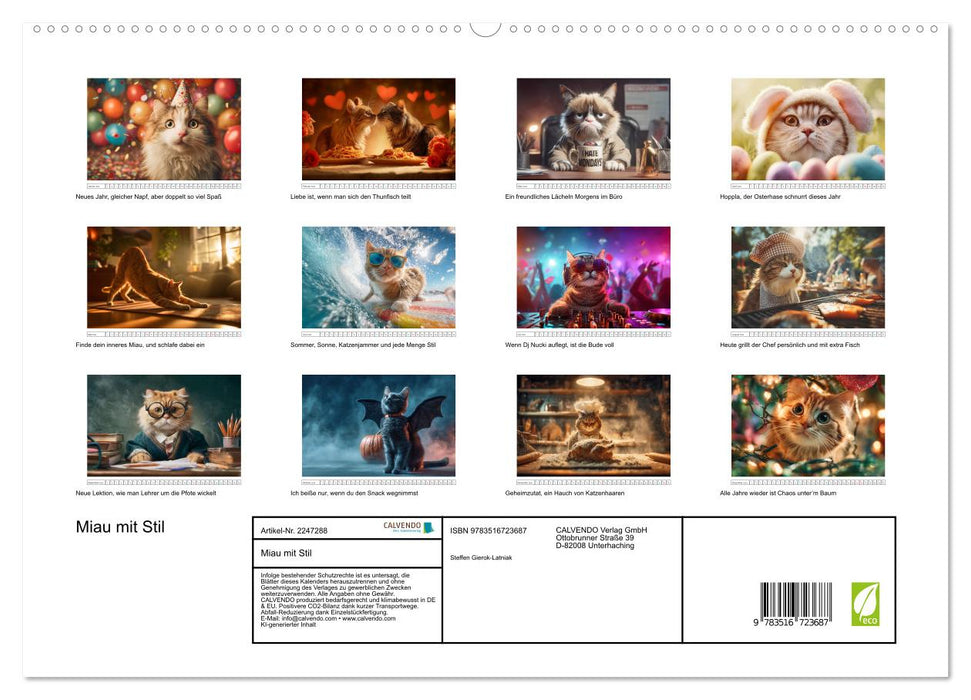 Miau mit Stil (CALVENDO Premium Wandkalender 2026)