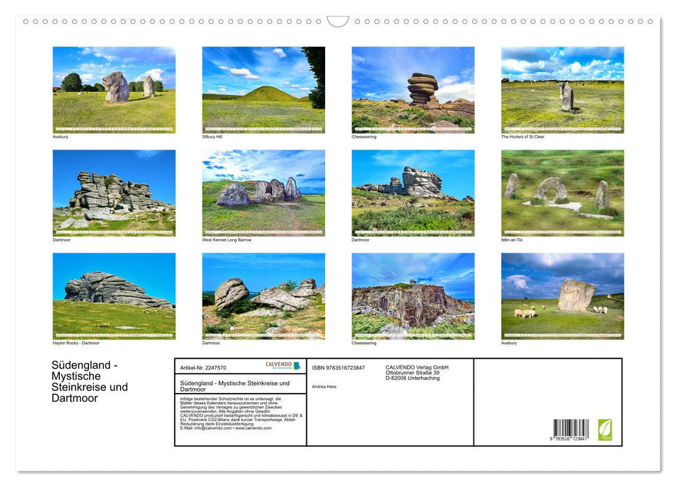 Südengland - Mystische Steinkreise und Dartmoor (CALVENDO Wandkalender 2026)