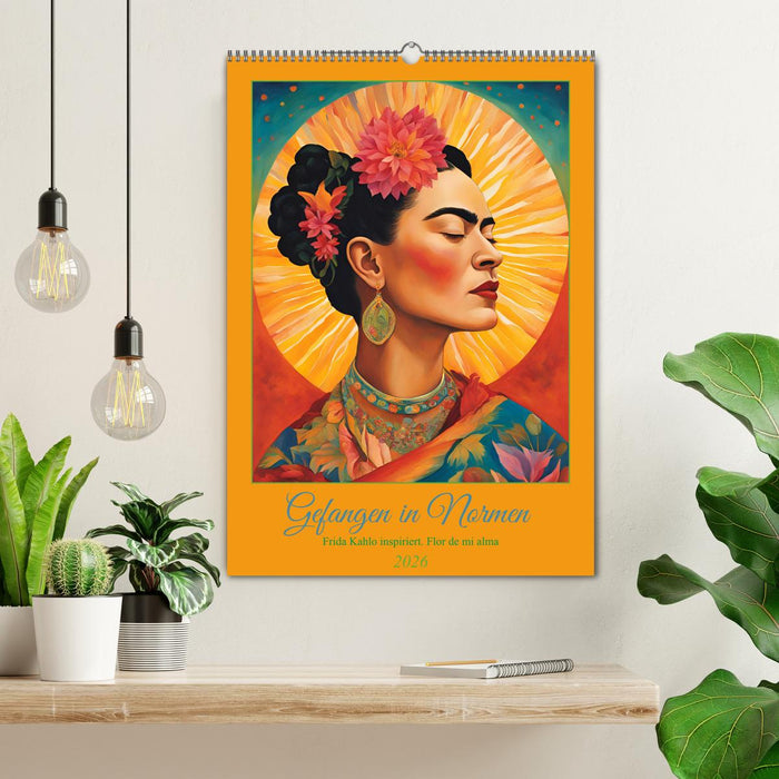 Gefangen in Normen. Frida Kahlo inspiriert. Flor de mi alma (CALVENDO Wandkalender 2026)