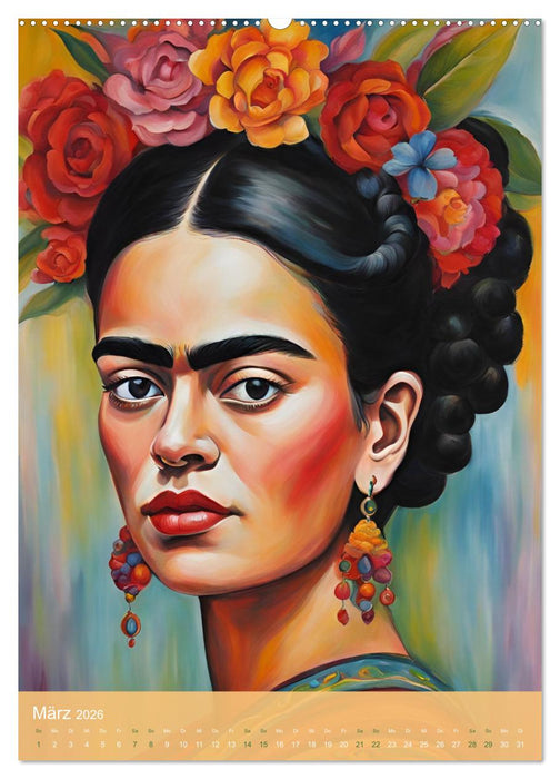 Gefangen in Normen. Frida Kahlo inspiriert. Flor de mi alma (CALVENDO Wandkalender 2026)