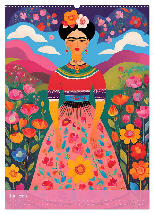 Gefangen in Normen. Frida Kahlo inspiriert. Flor de mi alma (CALVENDO Wandkalender 2026)