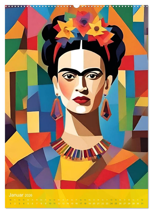 Gefangen in Normen. Frida Kahlo inspiriert. Flor de mi alma (CALVENDO Premium Wandkalender 2026)