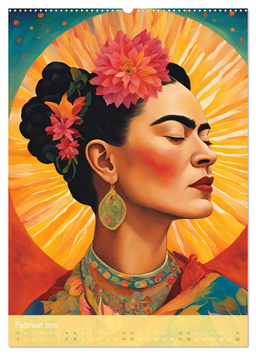 Gefangen in Normen. Frida Kahlo inspiriert. Flor de mi alma (CALVENDO Premium Wandkalender 2026)