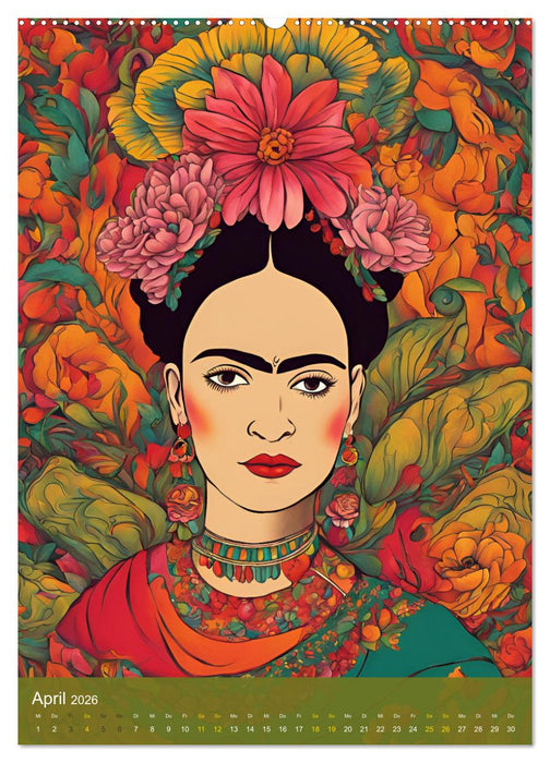 Gefangen in Normen. Frida Kahlo inspiriert. Flor de mi alma (CALVENDO Premium Wandkalender 2026)