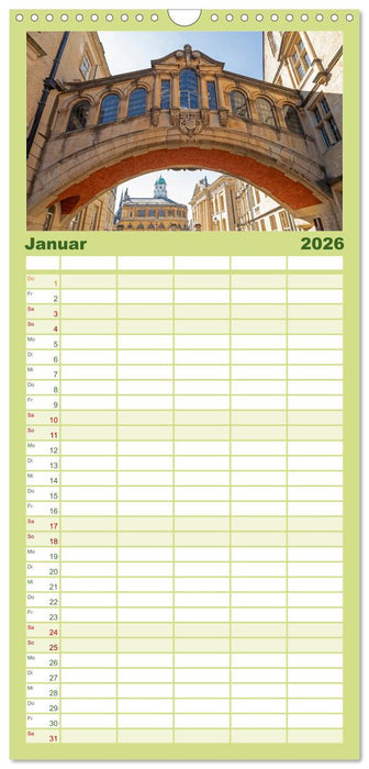 Sehenswertes in Oxford und Cambridge (CALVENDO Familienplaner 2026)