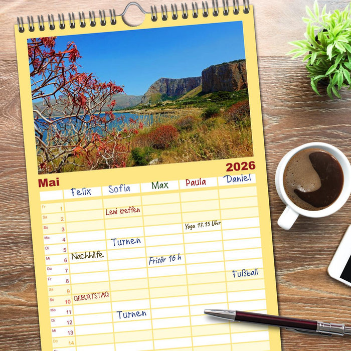 Sizilien - Nordwesten (CALVENDO Familienplaner 2026)