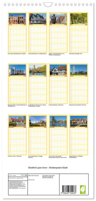 Stratford upon Avon - Shakespeare-Stadt (CALVENDO Familienplaner 2026)