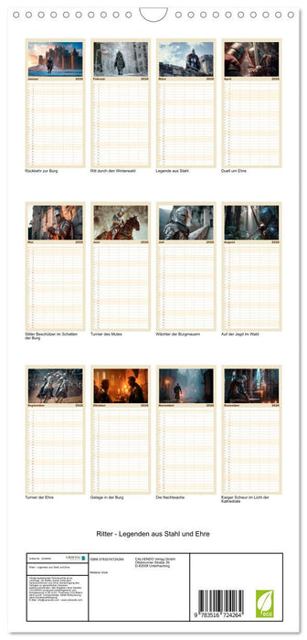 Ritter - Legenden aus Stahl und Ehre (CALVENDO Familienplaner 2026)