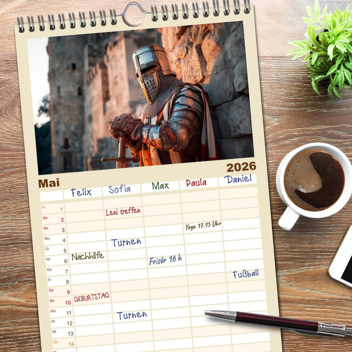 Ritter - Legenden aus Stahl und Ehre (CALVENDO Familienplaner 2026)