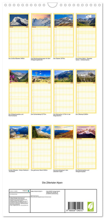 Die Zillertaler Alpen (CALVENDO Familienplaner 2026)