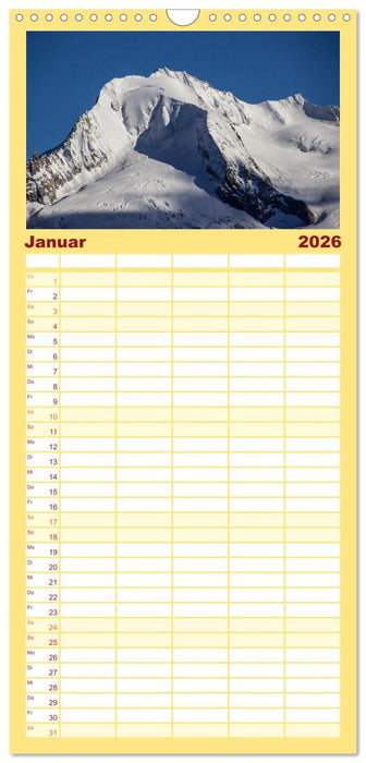 Die Zillertaler Alpen (CALVENDO Familienplaner 2026)