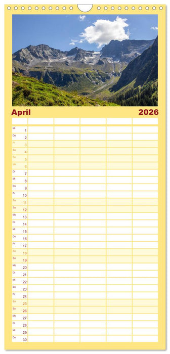 Die Zillertaler Alpen (CALVENDO Familienplaner 2026)