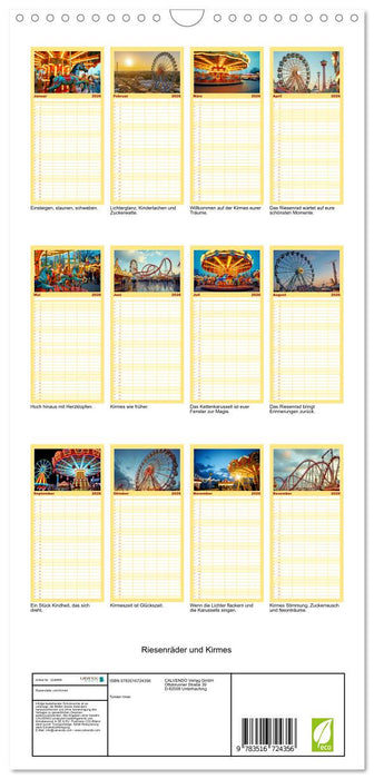 Riesenräder und Kirmes (CALVENDO Familienplaner 2026)