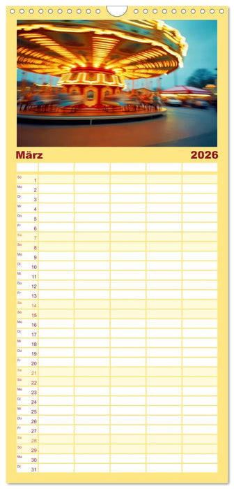 Riesenräder und Kirmes (CALVENDO Familienplaner 2026)