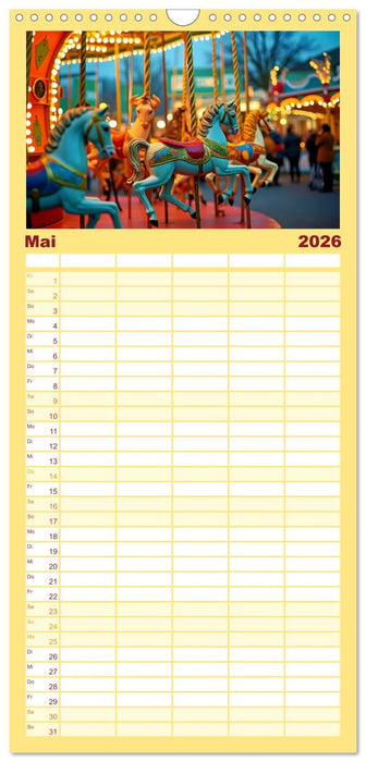 Riesenräder und Kirmes (CALVENDO Familienplaner 2026)