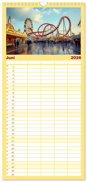 Riesenräder und Kirmes (CALVENDO Familienplaner 2026)