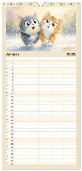 Pastellpfötchen. Liebliche Katzen in sanften Farben (CALVENDO Familienplaner 2026)