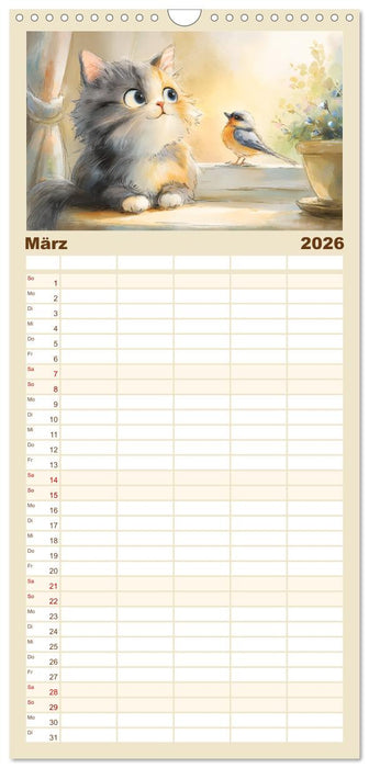 Pastellpfötchen. Liebliche Katzen in sanften Farben (CALVENDO Familienplaner 2026)