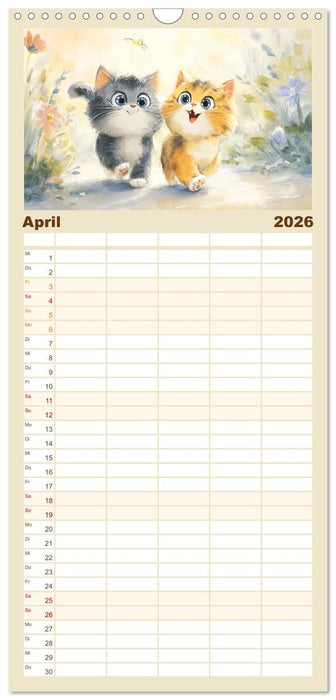 Pastellpfötchen. Liebliche Katzen in sanften Farben (CALVENDO Familienplaner 2026)