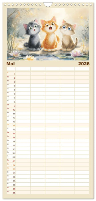 Pastellpfötchen. Liebliche Katzen in sanften Farben (CALVENDO Familienplaner 2026)