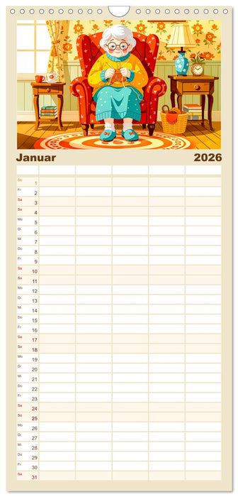 Oma rockt den Ruhestand - Lustiger Frauenkalender mit Humor (CALVENDO Familienplaner 2026)