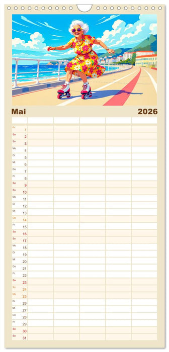 Oma rockt den Ruhestand - Lustiger Frauenkalender mit Humor (CALVENDO Familienplaner 2026)