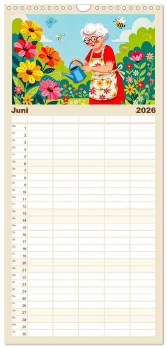 Oma rockt den Ruhestand - Lustiger Frauenkalender mit Humor (CALVENDO Familienplaner 2026)