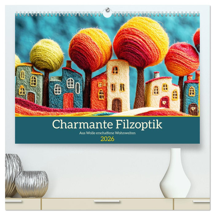 Charmante Filzoptik. Aus Wolle erschaffene Wohnwelten (CALVENDO Premium Wandkalender 2026)