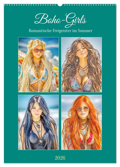 Boho-Girls. Romantische Freigeister im Sommer (CALVENDO Wandkalender 2026)