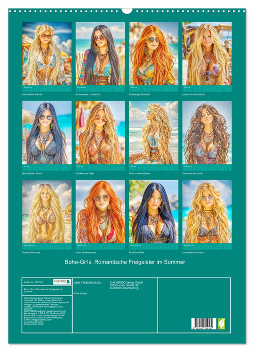 Boho-Girls. Romantische Freigeister im Sommer (CALVENDO Wandkalender 2026)