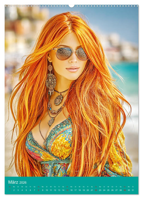 Boho-Girls. Romantische Freigeister im Sommer (CALVENDO Wandkalender 2026)