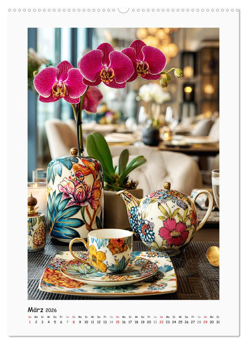 Tischträume. Eleganz in Porzellan und Keramik (CALVENDO Wandkalender 2026)
