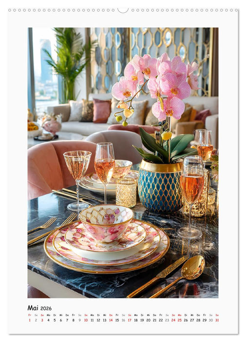 Tischträume. Eleganz in Porzellan und Keramik (CALVENDO Premium Wandkalender 2026)