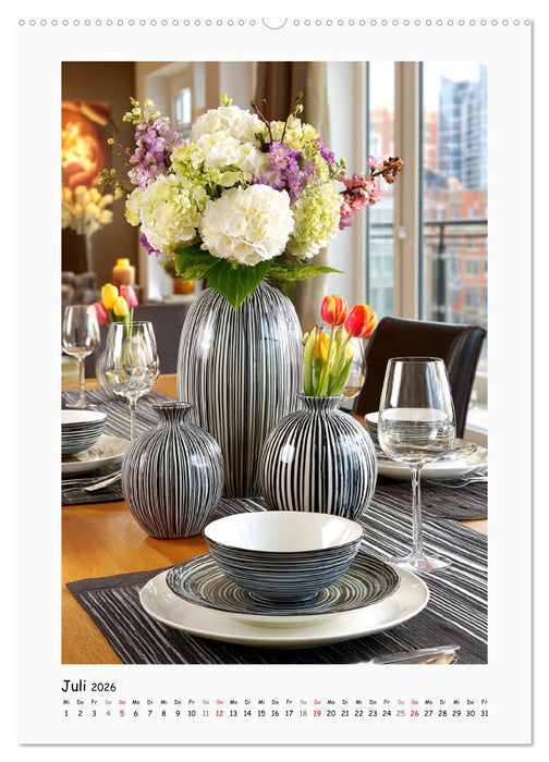 Tischträume. Eleganz in Porzellan und Keramik (CALVENDO Premium Wandkalender 2026)