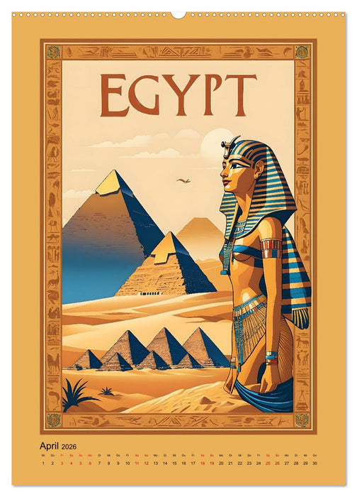 Exotic Travel Poster - nostalgische Abenteuerreisen um die Welt (CALVENDO Wandkalender 2026)